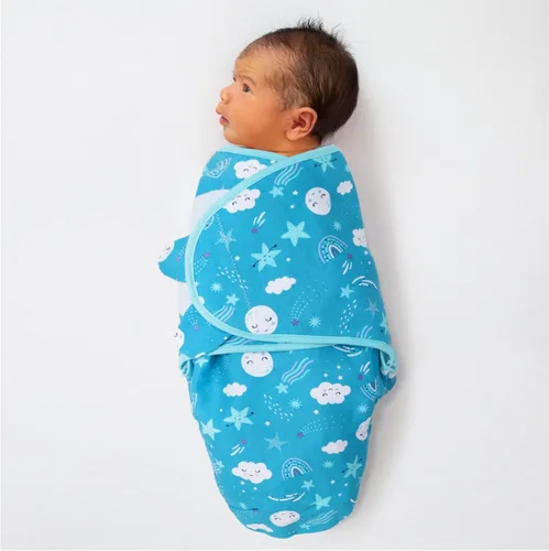 Miniatura 5 de The Peanutshell Juego de manta para bebé para niños o niñas, unisex, paquete de 3, nube y estrellas (mediano/grande 3-6 meses), Azul, verde azulado