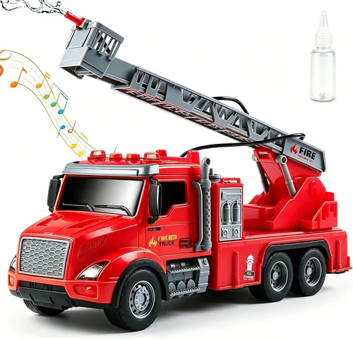 Miniatura 9 de Camión grúa de juguete para niños de 3 a 7 años, juguetes para niños vehículo de construcción impulsado por fricción con brazo extensible, grúa