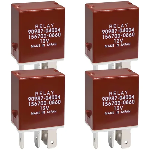 Miniatura 6 de Relé 90987-04004 (Juego de 2), 90987-04004 156700-0860 40A 12VDC Relé automotriz multiusos de 5 pines con enchufe, compatible con Toyota 90084-98032