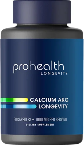ProHealth, Suplemento de Ca AKG (alfa cetoglutarato) (1,000 mg por porción de 2 cápsulas, 60 cápsulas). Apoya la función metabólica y los procesos