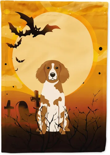 Miniatura 191 de Caroline's Treasures BB4307GF - Bandera de Halloween Airedale para jardín, bandera decorativa para patio exterior, obras de arte de patio, macizos