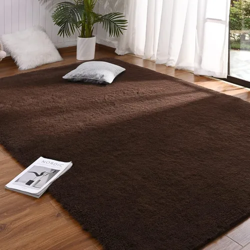 Miniatura 15 de DETUM Alfombra pequeña de 2 x 3 pies para dormitorio, Kicthen entrada, pasillo, lavable, antideslizante, color borgoña, alfombras de felpa
