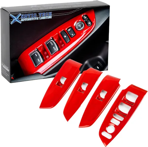 Miniatura 12 de x xotic tech Tira de cubierta de moldura de panel de puerta lateral interior, patrón de fibra de carbono, compatible con Honda Accord Sedan 10ª