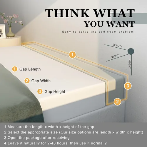 Miniatura 3 de Extensión de colchón, relleno de espacio entre cabecero y colchón o pared, almohada de cabecero de espuma de alta densidad con funda extraíble