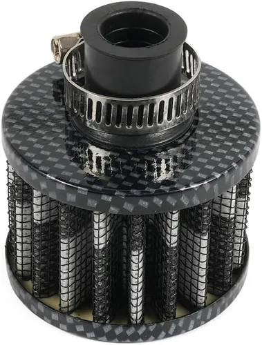 Miniatura 16 de 2 piezas de filtro de aire de entrada de aire frío con respiradero de 12 mm, filtro de respiración para tapa de válvulas para automóvil y Negro
