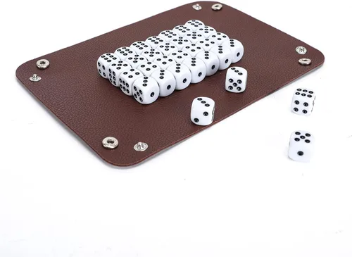 Miniatura 3 de Party Games - Juego de dados de cuero, 6 tazas de dados de cuero negro + 30 dados + funda exclusiva de almacenamiento y transporte hecha de piel