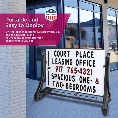 Miniatura 2 de SmartSign Letrero de 36 x 48 pulgadas para acera, tablero de mensajes intercambiable, kit de letrero y letras estándar portátil para exteriores