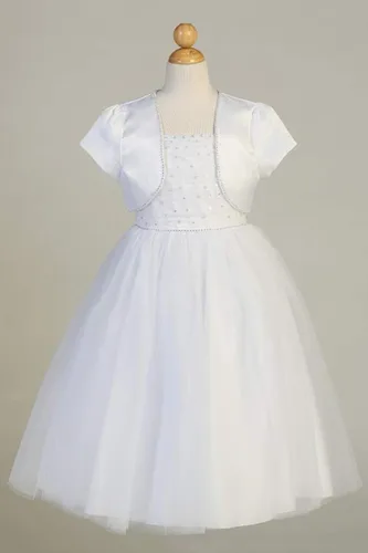 Miniatura 5 de Vestidos de Primera Comunión para Niñas 7-16 Vestido de Santa Comunión Blanco Vestidos de Primera Comunión para Niñas