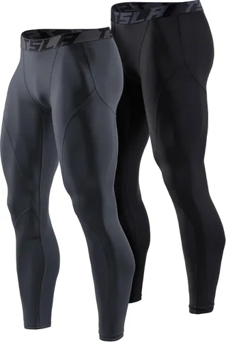 Miniatura 21 de TSLA - Pantalones de compresión térmica para hombres, calzas deportivas para correr, ropa base de invierno