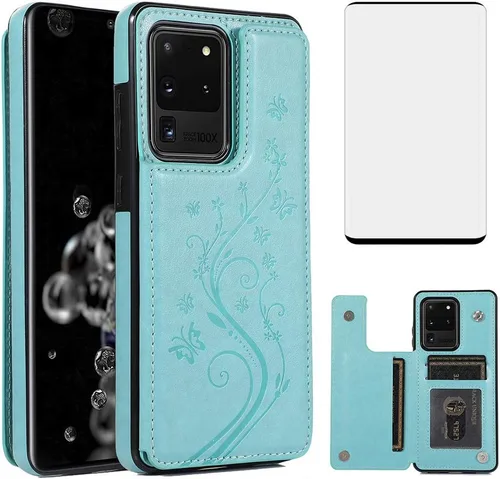 Miniatura 13 de Funda de teléfono para Samsung Galaxy S20 Plus Glaxay S20+ 5G con protector de pantalla de vidrio templado y tarjetero, funda de piel con tapa