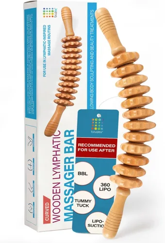 Miniatura 7 de Bruizex Herramienta de masaje de terapia de madera, rodillo de masaje de drenaje linfático, rodillo muscular para piernas, espalda y muslo