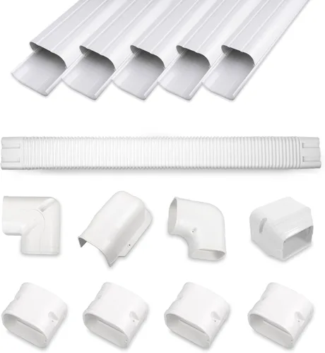 Kit de cubierta de línea de PVC de 3 pulgadas y 10 pies para acondicionadores de aire mini split sin conductos, cubierta de línea delgada de PVC