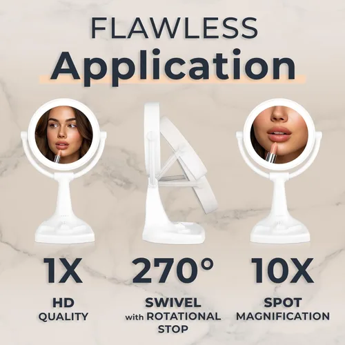 Miniatura 3 de Zadro Eleganze Bright - Espejo de maquillaje iluminado con ampliación y bandeja de almacenamiento
