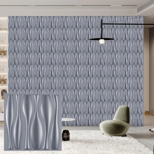 Miniatura 28 de Heikki Paquete de 30 Paneles de Pared 3D para Decoración de Pared Interior, Paneles de Pared con Textura de Flores de PVC para Sala de Estar