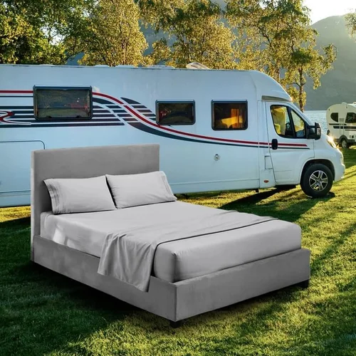 Juego de sábanas para literas de autocaravana de 66 x 80 pulgadas, color plateado olímpico, tamaño Queen, Super Queen, Super QueenSilver, cama de