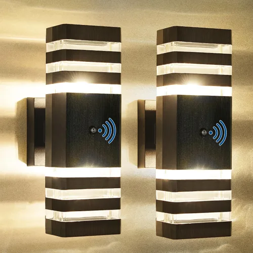 Miniatura 16 de Lámpara de pared con sensor de movimiento para exteriores, luces de porche arriba y abajo, moderna, del atardecer al amanecer, aplique exterior