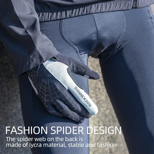 Miniatura 2 de ROCKBROS Guantes de ciclismo para hombre, guantes de bicicleta de montaña, guantes de bicicleta SBR Pad antideslizante guantes de conducción