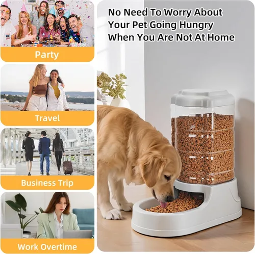 Miniatura 5 de Kenond Comedero para perros grandes de gravedad de 9.5L, dispensador automático de comida para perros, adecuado para interiores/exteriores Comedero