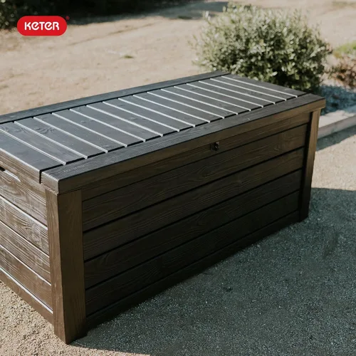 Miniatura 6 de Contenedor de plástico para almacenar Keter Westwood muebles de jardín o patio150 gal, color marrón.