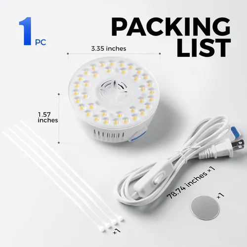 Miniatura 9 de Barrina Orbgrow OG09 Puck - Luz LED de crecimiento, 5000K 9W (equivalente a 135 vatios), luces de plantas para plantas de interior de espectro