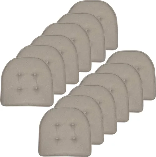 Miniatura 148 de Sweet Home Collection - Cojín de espuma viscoelástica para silla con capitoné, antideslizante, parte trasera de goma, en forma de U, 17 x 16 Piel