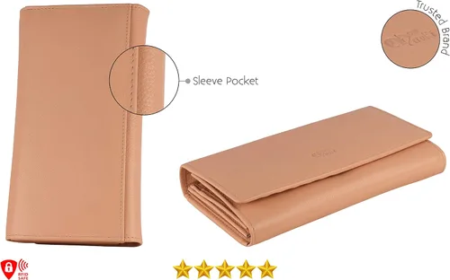 Miniatura 11 de Mou Meraki - Billetera o bolsa de mano de cuero genuino, con bloqueo de seguridad RFID, con escudo contra el robo de identidad, para mujeres