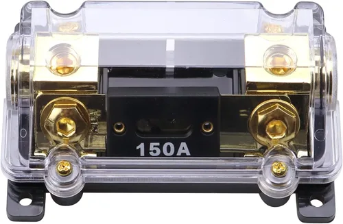 Miniatura 4 de ZOOKOTO Portafusibles de 100 A, audio estéreo para automóvil, soporte de fusibles ANL en línea de calibre 0, 2, 4, con fusible ANL de 100 amperios