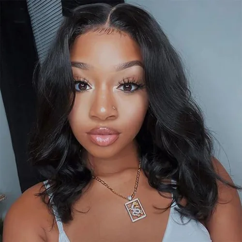 Miniatura 15 de Peluca de Cabello Humano con Corte Pixie Bob Sin Pegamento Pre Desplumada Pre Cortada Húmeda y Ondulada Pelucas de Encaje Frontal para Mujeres