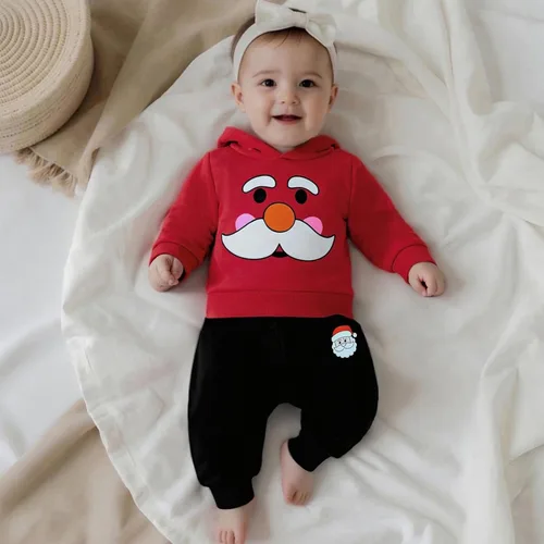 Miniatura 94 de Conjunto de ropa de otoño e invierno para bebé y niño, sudadera larga con capucha y pantalones para niños pequeños, 6, 12, 18, 24 meses, 2T