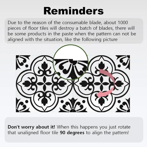 Miniatura 2 de Alow Azulejo de piso para despegar y pegar: 10 piezas de pisos de despegar y pegar en blanco y negro, impermeable, autoadhesivo, suelo de vinilo