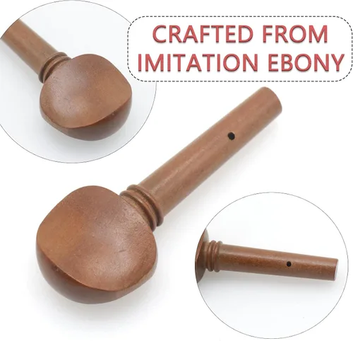 Miniatura 4 de CashBeat Juego de clavijas de afinación para violín, madera de azufaifo, clavijas de afinación de madera de repuesto para violín de tamaño 3/4