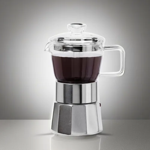 Miniatura 5 de Oggi Cafetera de café expreso para estufa, cafetera italiana de vidrio borosilicato de 4 tazas (4 onzas)