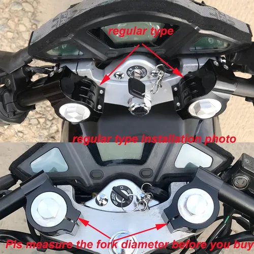 Miniatura 4 de Manillar con clip de 1.575 in para tubo de horquilla de 1.575 in cafe Racer manillar de motocicleta 7/8 pulgadas, 1.575 in clip en montaje CNC
