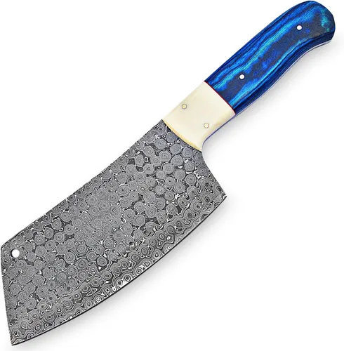 Miniatura 8 de Cuchillo de acero de Damasco hecho a mano de 12 pulgadas Chopper Edc - Cuchilla con funda - Mppn-8667