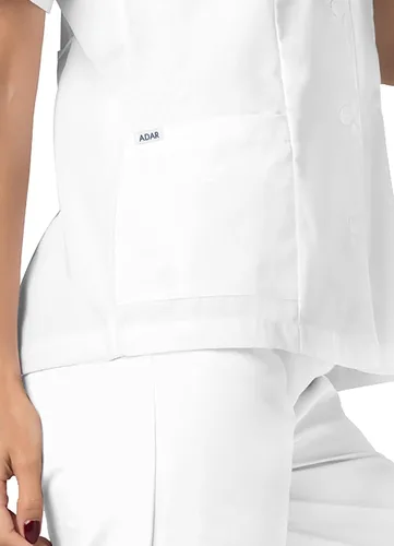 Miniatura 4 de Adar Universal Scrubs para mujer Cuello de solapa abotonado Scrub Top