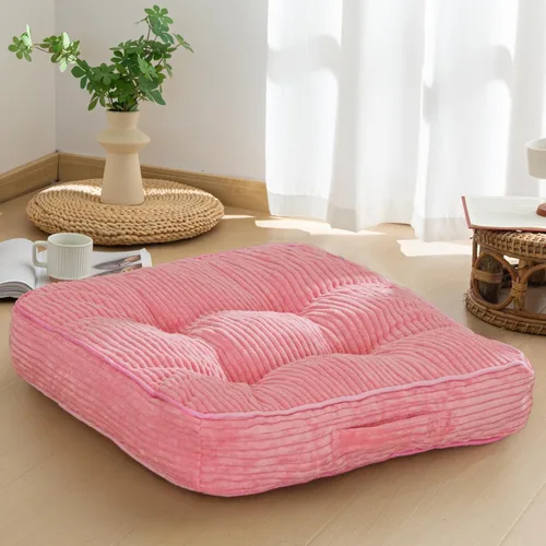 Miniatura 38 de HIGOGOGO Cojín de suelo para adultos, cojín de meditación, grande y redondo, funda de pana copetuda, para sala de estar o yoga, 22 x 22 pulgadas