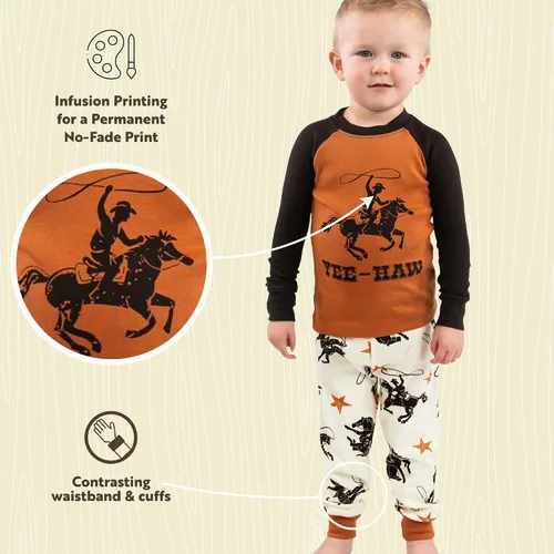 Miniatura 5 de Lazy One Conjuntos de pijama cálidos de manga larga para niñas y niños, divertidos conjuntos de pijama para niños, acogedores, cómodos