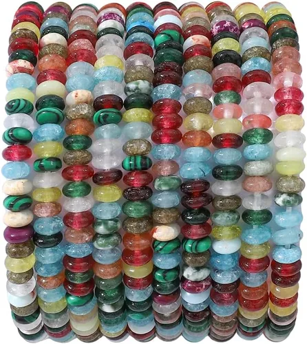 Miniatura 9 de BEADIA Discos de Piedra de Jade Natural de Limón 4x2mm 160pcs Cuentas Semipreciosas Sueltas de Diseño para Hacer Joyas Jade limón