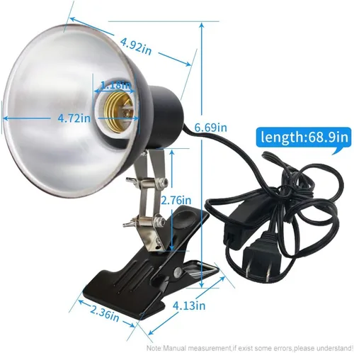 Miniatura 3 de Abrazadera de lámpara de calor de reptil,Accesorio de iluminación de hábitat ajustable para tortugas tortugas lagarto,Soporte de lámpara