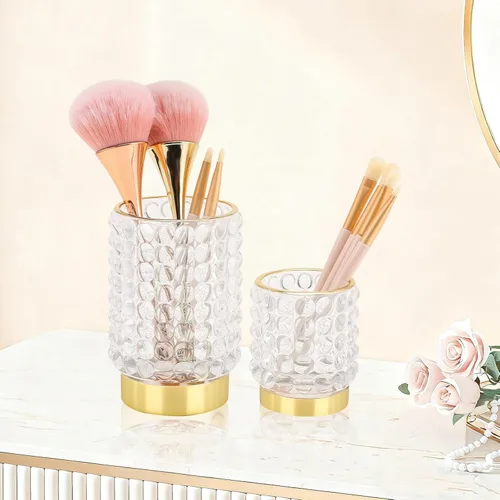 Miniatura 2 de DASITON Organizador Soporte para Brochas de Maquillaje, Soporte para Brochas de Maquillaje de Cristal, Organizador de Almacenamiento de Brochas