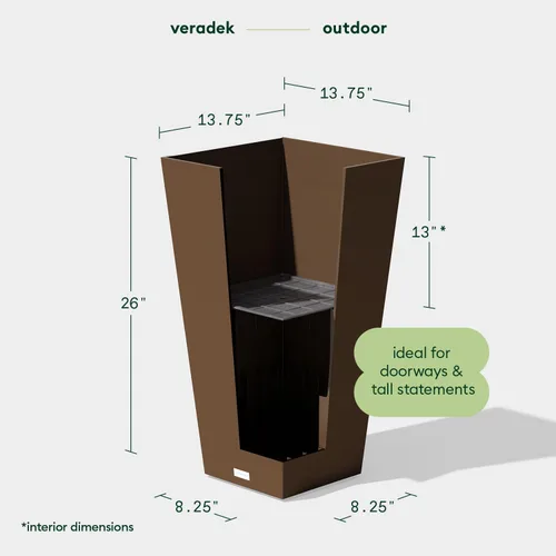 Miniatura 2 de Veradek V-Resin - Maceta cónica para interior/exterior (26 pulgadas, color espresso)