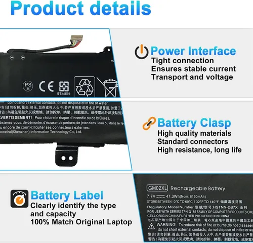Miniatura 3 de GM02XL GB02XL 917725-855 - Batería de repuesto para laptop HP Chromebook 14 G5 14-CA000NA 11 G6 G7 EE X360 11 G1 Series L42583-005 HSTNN-DB7X