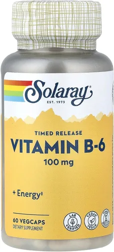 Solaray B 6 liberación temporizada de dos etapas, 100 mg, 60 unidades