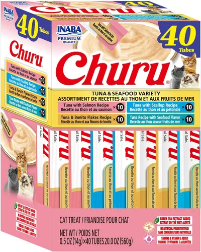Miniatura 21 de INABA Churu - Bocadillos para gatos, puré cremoso para gatos, sin cereales, que se puede lamer y exprimir, suplemento con vitamina E y taurina, 0.5