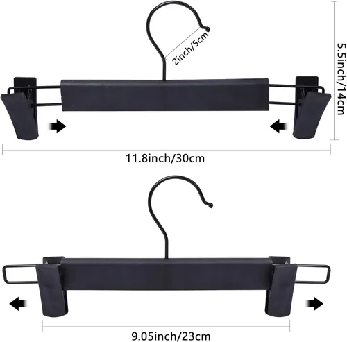 Miniatura 6 de NORTHERN BROTHERS Perchas para pantalones con clips, paquete de 30 perchas para falda de color negro resistentes para mujeres, hombres, niños, Rosa