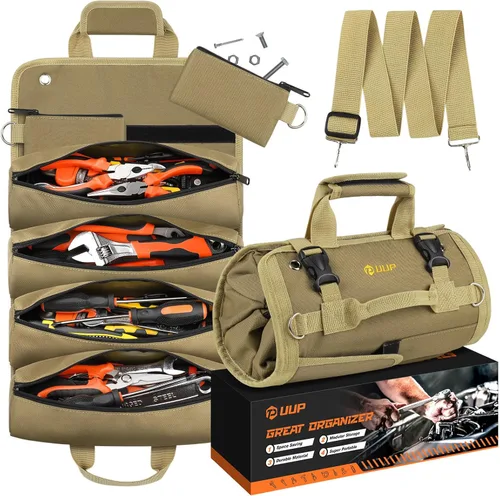 Miniatura 7 de Bolsa de Herramientas Enrollable, UUP Organizador de Almacenamiento de Herramientas Vacío Enrollado de Servicio Pesado, Contenedor de Herramientas