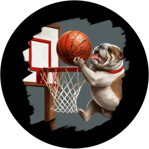 Miniatura 3 de Bulldog Inglés Jugando Baloncesto Divertido Perro Baloncesto PopSockets Intercambiables PopGrip