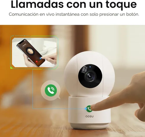 Miniatura 2 de aosu Cámara de seguridad 2K para interiores, monitor de bebé, cámara para mascotas de 360 grados para seguridad en el hogar con enrutador Wi-Fi