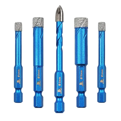 Miniatura 12 de Broca de diamante - BRSCHNITT Juego de brocas de 1/4 pulgada para albañilería para azulejos de porcelana, cerámica, piedra, granito, mármol, broca