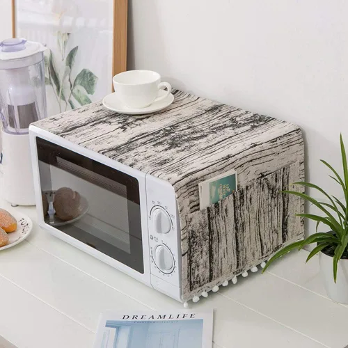 Miniatura 3 de AKOAK 1 paquete de 11.81 x 35.43 pulgadas, cubierta antipolvo para microondas y cocina para el hogar, funda de horno de lino y algodón con bolsa